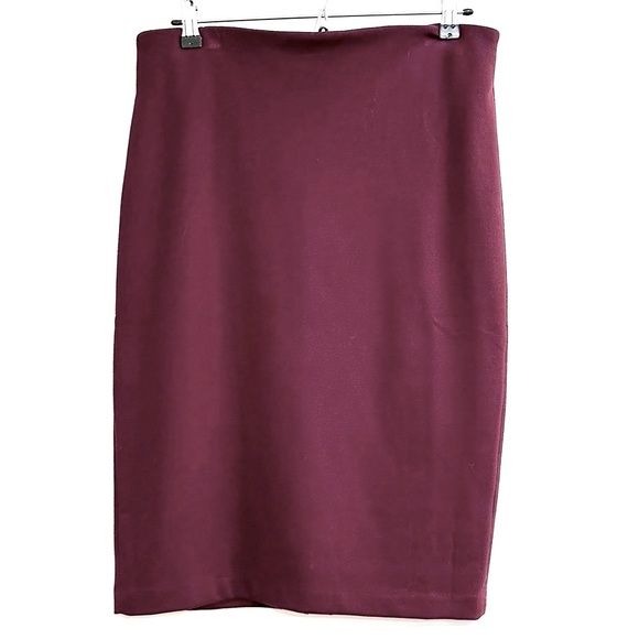 EUC Philosophy Burgundy Classic Pencil Skirt - Picture 2 of 3
